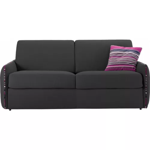 Petit canapé lit en tissu à ouverture rapido 3 places - lit 140 cm A11 - tissu fili gris anthracite