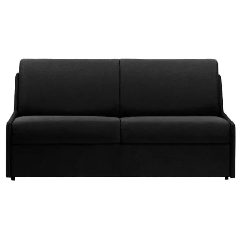 Canapé lit gain de place sans accoudoir 3 places - lit 140 cm Noir - Tissu Tweed Flash