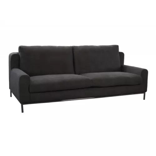 Canapé en tissu déhoussable haut de gamme 3 places cendre - tissu microfibre velours