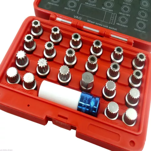 Varan Motors - VT13769A Kit 23 douilles pour verrou de roues VAG AUDI VW, antivol goujons de roues