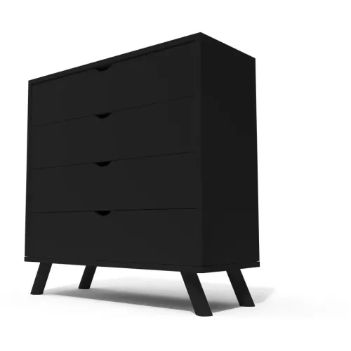 Commode Scandinave en bois massif Viking - Noir