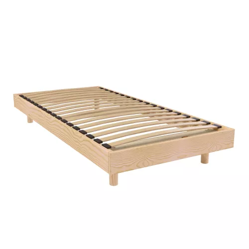 Sommier à lattes 1 place bois Kit France - 80x200 - Brut (sans vernis)