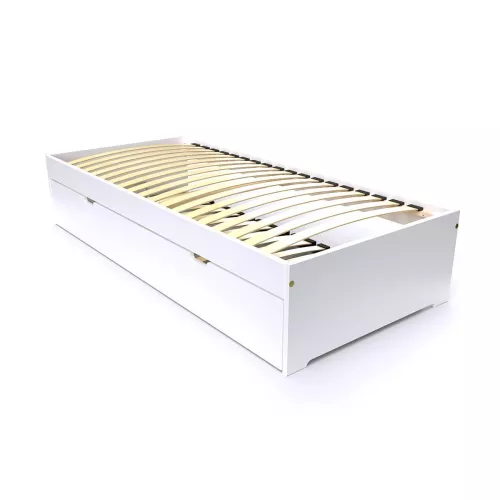 Lit gigogne 80x200 Malo pin massif - Blanc