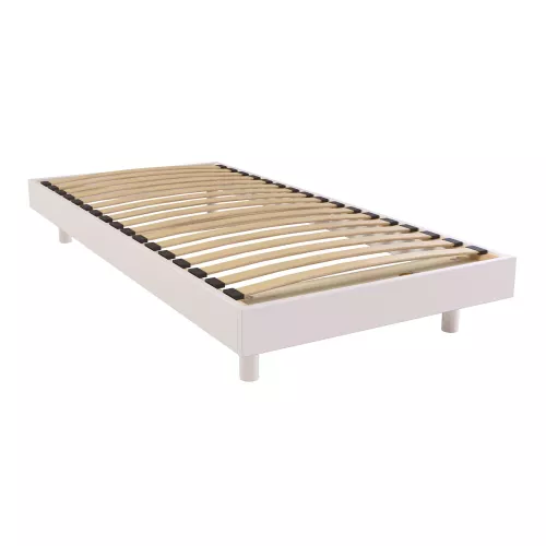 Sommier à lattes 1 place bois Kit France - 80x190 - Blanc