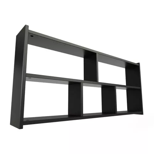 Etagère suspendue largeur 160cm en bois pour lit mezzanine - Noir