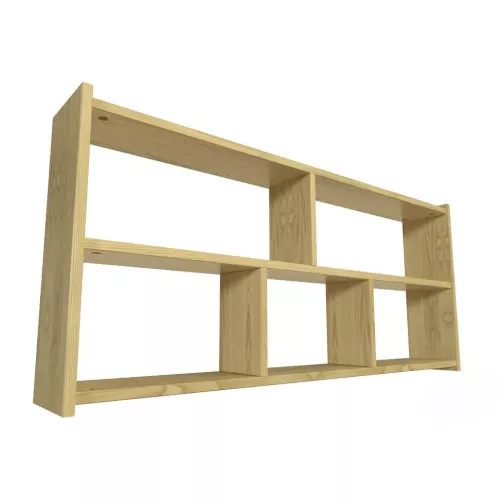 Etagère suspendue largeur 160cm en bois pour lit mezzanine - Miel