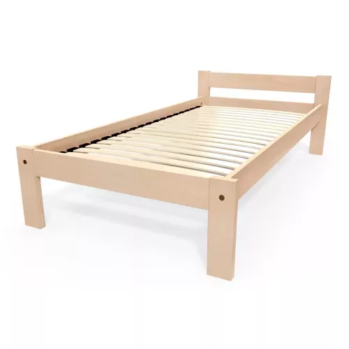 Lit 90x190 enfant en bois hêtre Simply - Brut (sans vernis)