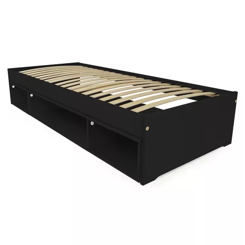 Lit avec rangement Maël 90x200 - Noir