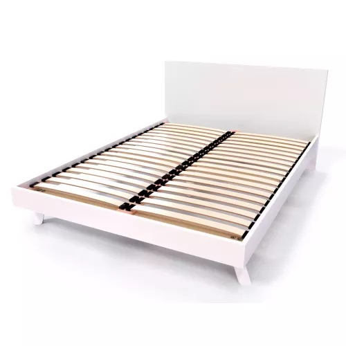 Lit scandinave viking 140x190 en bois massif - Blanc
