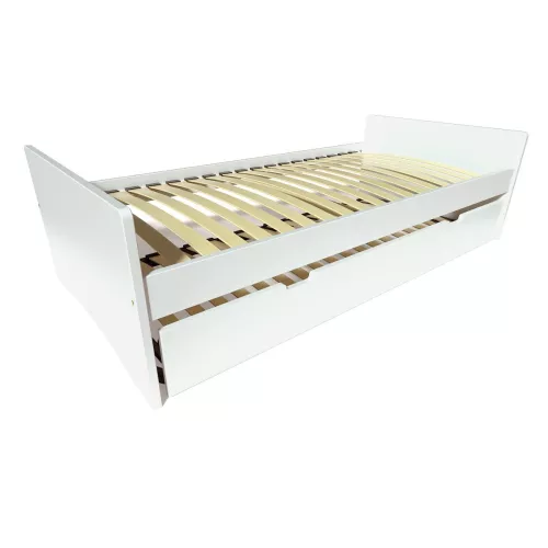 Lit gigogne 80x200 ABC pin massif - Blanc