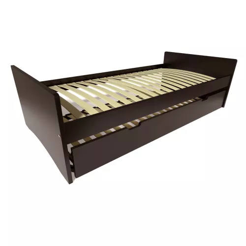 Lit gigogne 80x200 ABC pin massif - Noir