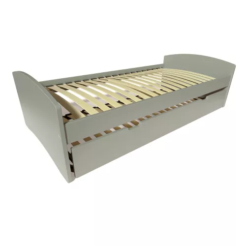 Lit gigogne 90x200 Happy pin massif - Gris