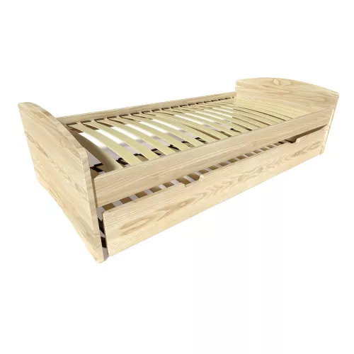 Lit gigogne 80x200 Happy pin massif - Brut (sans vernis)