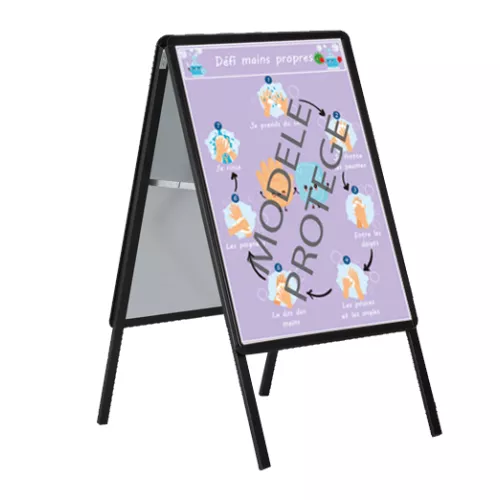 Chevalets de trottoir porte-messages Cadro-Clic Noirs - Attirez l'attention de vos passants avec ce chevalet trottoir, idal pour afficher promotions, 
