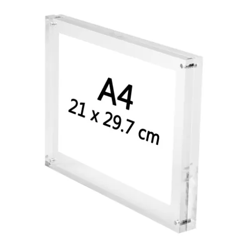 Cadres photo Plexiglass aimant pour affichette, infos, prix - Mettez en valeur vos photos et visuels avec ce cadre transparent  fixation magntique, un