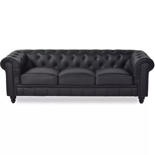Canapé Chesterfield 3 Places Regency Noir