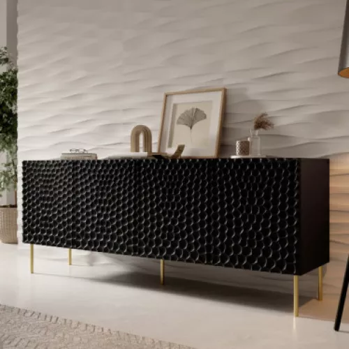 Buffet bas design noir mat 190cm Sumoc