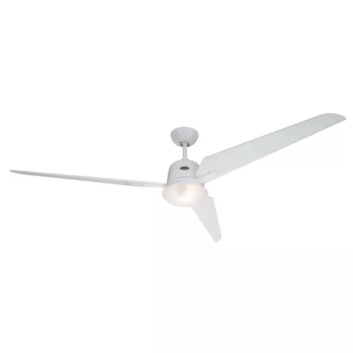 Ventilateur de plafond DC Eco AVIATOS WE-WE, moderne 162 Cm corps émmaillé blanc, pales blanches avec lampe ultra silencieux