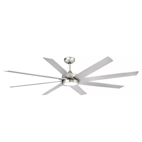 Ventilateur de plafond grande taille gris argenté et nickel mate avec lampe moderne DC 160 cm FARO Century LED 33553