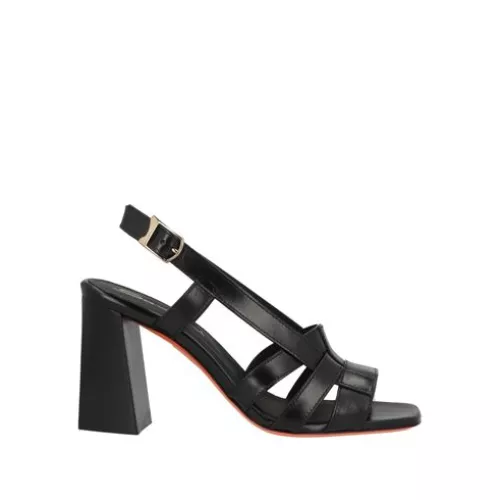 Santoni Donna Nero Sandali Pelle