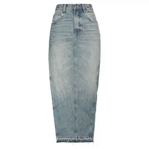 R13 Donna Blu Gonna jeans Cotone, Pelle di bovino