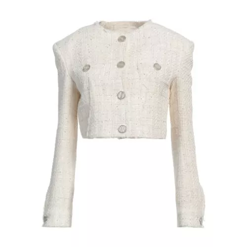 Gcds Donna Avorio Giacca & Giubbotto Cotone, Poliestere, Altre Fibre
