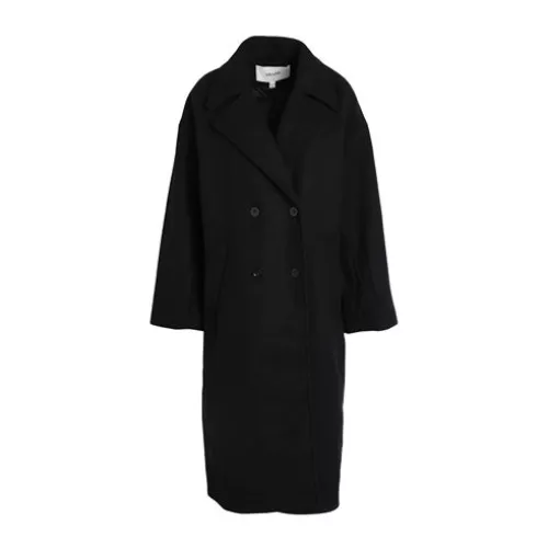 Vero Moda Donna Nero Cappotto Poliestere riciclato, Lana, Poliestere, Fibre sintetiche, Acrilico