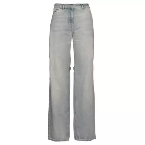 Courrèges 42 Donna Blu Pantaloni jeans Cotone