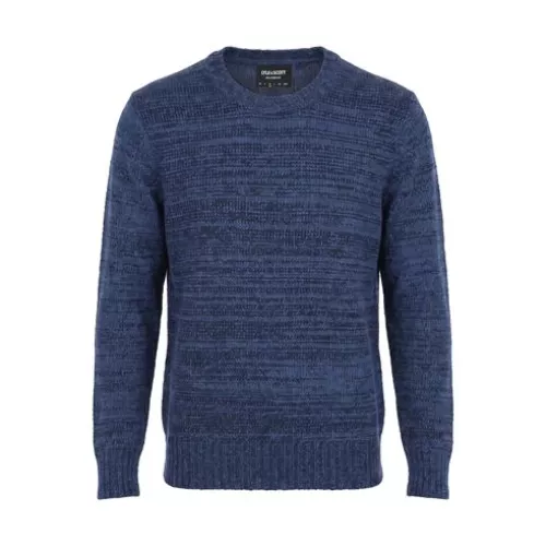 Lyle & Scott Uomo Blu navy Pullover Cotone, Nylon, Acrilico, Lana, Elastan