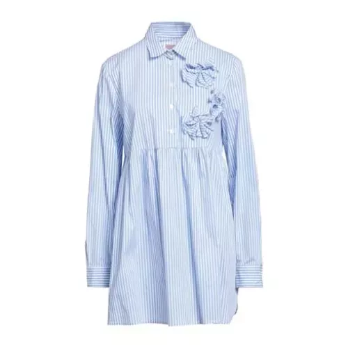 Philo Moda Donna Azzurro Vestito corto Cotone