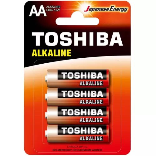 Blister 4 pile stilo aa lr6 da 1,5 volt alcaline toshiba r6gcabp4c - toshiba