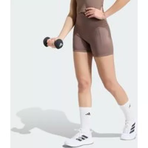 Adidas Leggings Short 3 Stripes Studio All Me Booty Earth Strata Donna L 13 CM