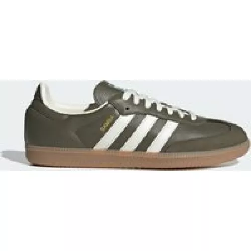 Adidas Scarpe Samba OG Medium Dark Khaki / Off White / Gum Unisex 49 1/3