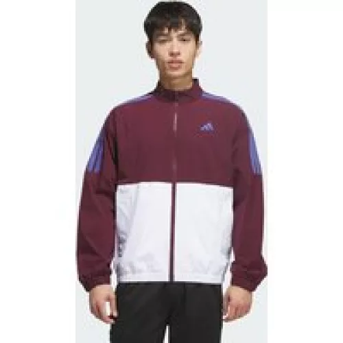 Adidas GIACCA A VENTO BEYOND TWISTWEAVE FULL-ZIP White / Maroon Uomo L