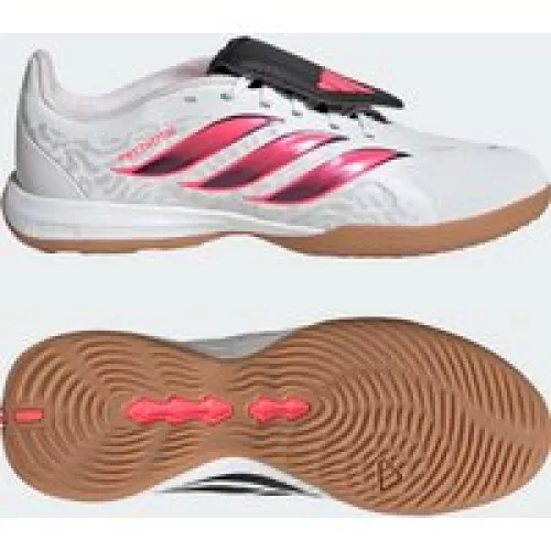 Adidas Scarpe da calcio Predator League Fold-Over Tongue Indoor per bambini e bambine Cloud White / Solar Turbo / Core Black Bambini 33 1/2