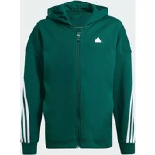 Adidas Giacca da allenamento Future Icons 3-Stripes Full-Zip Hooded Collegiate Green / White Bambini 13-14A