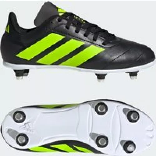 Adidas Scarpe da rugby Junior Soft Ground Kids Core Black / Lucid Lemon / Cloud White Bambini 34