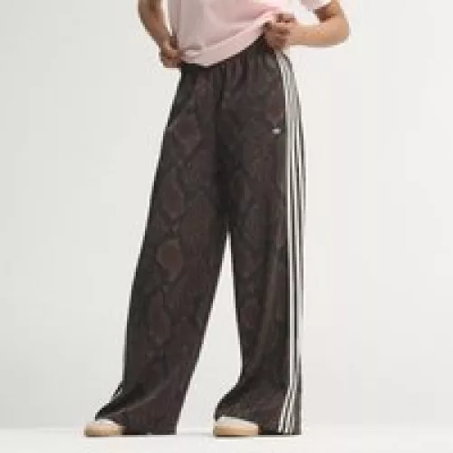 Adidas TRACK PANTS SATIN SNAKE PRINT WIDE LEG Earth Strata / Aurora Coffee Donna XL
