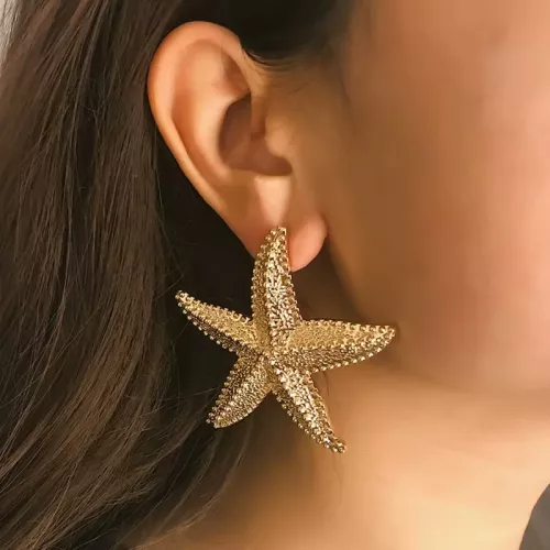 Esagerazione della moda Estate Nuovi orecchini stella marina dorata per donna Festa di festa Accessori di gioielli bohémien per le donne