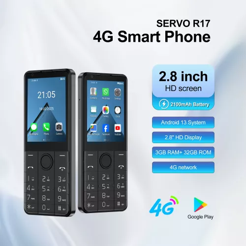 SERVO R17 Android 4G LTE Smartphone 2.8 ″Touch Display 2 SIM Standby Google Play pulsante di registrazione chiamate wi-fi Smart phone Type-C