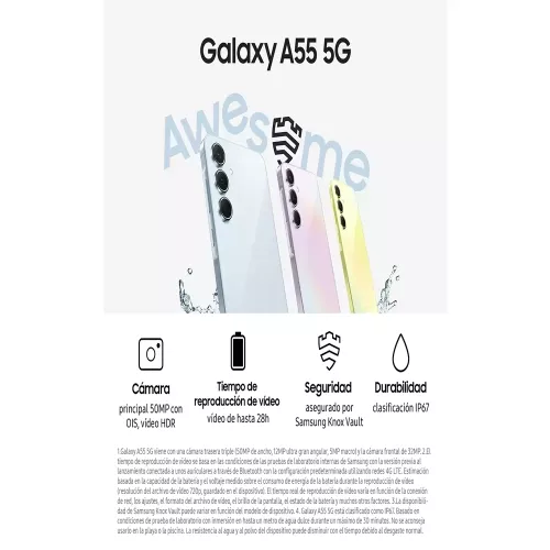 Samsung Galaxy A55 5G Smartphone Exynos 1480 Fotocamera 50MP 6.6″ FHD+ Super AMOLED Display 120Hz Batteria 25W 5000mAh Cellulare