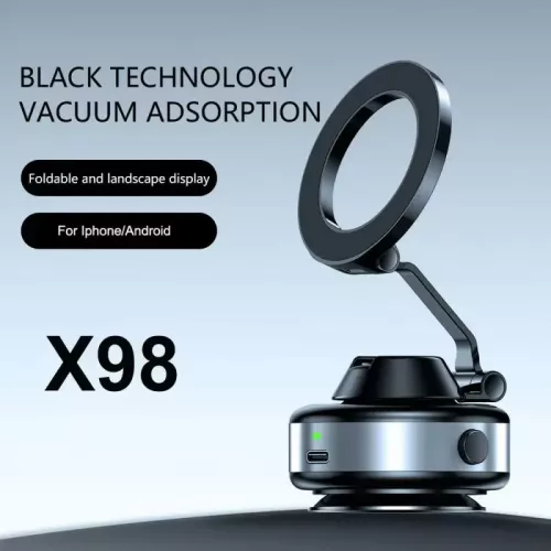X98 Forte supporto magnetico per telefono da auto Design pieghevole 360 °   Supporto sottovuoto regolabile per iPhone 12-16 Pro Xiaomi Samsung Vivo