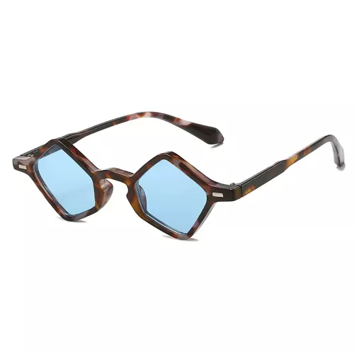 SO&EI Ins Moda popolare Piccolo poligono Occhiali da sole quadrati Donna Trasparente Oceano Lenti Shades UV400 Uomini Tendenza Rivetti Occhiali da sol