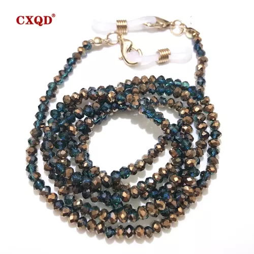 Moda fatta a mano 3mm Occhiali da lettura elettrolitici Catena Cordino con perline Cordoncini per occhiali da sole da donna Porta maschera per occhial