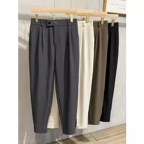 Pantaloni casual da uomo dritti alla moda di lusso Primavera Estate Nuovo abito coreano Pantalone Harem Business Pantaloni maschili formali Marchio al
