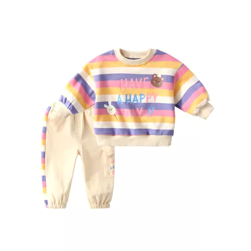 Nuova Primavera Autunno Neonata Vestiti Vestito Per Bambini Moda T-Shirt Pantaloni 2 Pz/set Bambino Casual Costume Infantile Per Bambini Tute
