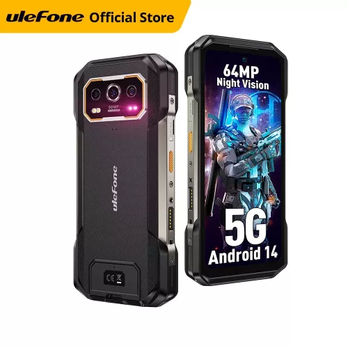 Ulefone Armor 27 Pro 5G Telefono robusto Smartphone 10600mAh Fotocamera 50MP 64MP Notte Android 14 Fino a 24GB + 256GB NFC Telefono impermeabile