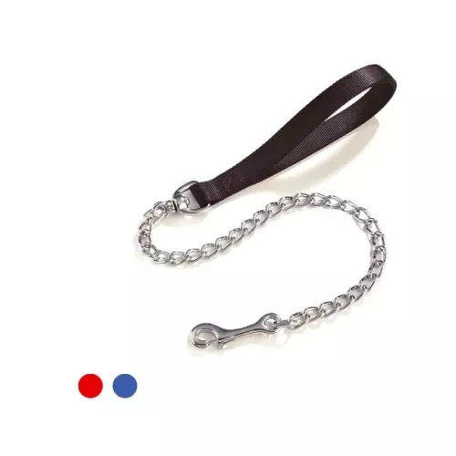 CAMON GUINZAGLIO IN NYLON CON CATENA CROMATA 4 x 600 MM. NERO