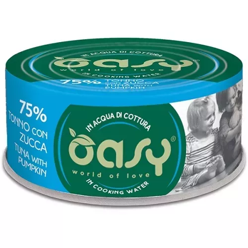OASY MORE LOVE ACQUA DI COTTURA TONNO CON ZUCCA 70 GR.