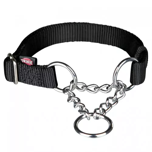 TRIXIE COLLARE PREMIUM SEMISTRANGOLO TG. S-M 30-40 CM. / 15 MM. NERO